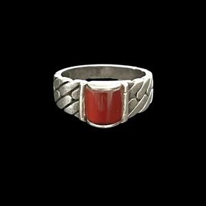 Vintage sterling silver carnelian ring Size 6.5